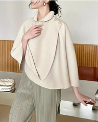 Luxury Pleated Capelet Top