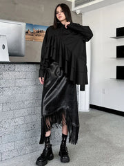 Luxury Asymmetric Ruffle Blouse