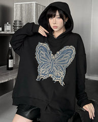 Luxury Butterfly Appliqué Hoodie