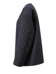 Quilted Collarless Jacket & Scarf