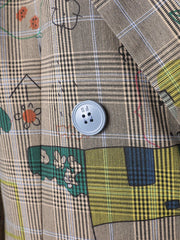 Oversized Modern Plaid Art Blazer