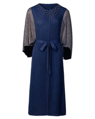 Plissé Batwing Sleeves Dress