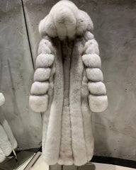Women's Fox Fur Hooded Coat