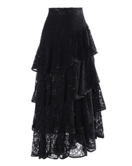 Luxury Lace Asymmetric Skirt