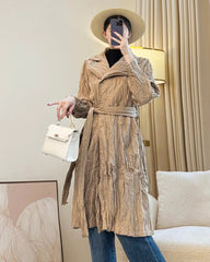 Luxury Pleated Trench Coat