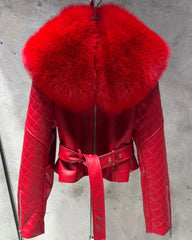 Luxury Lambskin & Fox Fur Jacket