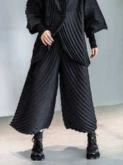 Pleated Plissé Jacket & Pant Set