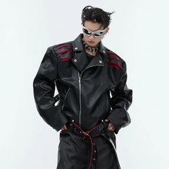 Men's Black Vortex Rider Faux Leather Jacket