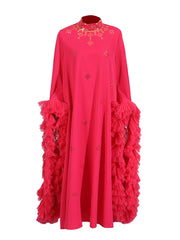 Luxury Ruffle-Sleeve Sequin Dress