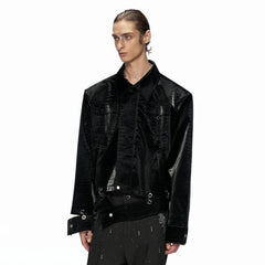 Men's Crocodile Vegan Leather Jacket