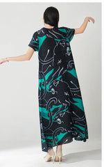 Pleated Geometric Lines Dress