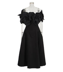 Luxury Off-Shoulder 3D Bloom Dress