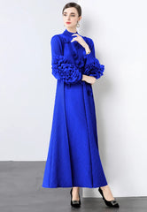 Luxury Pleats Floral Formal Dress