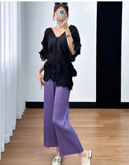 Elegant Petite Pleated 2-Piece Set