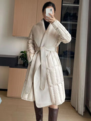 Warm Women's Wool Blend Wrap Coat