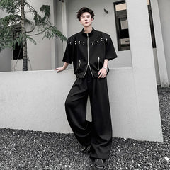 Men's Black Rebel Baggy Streetwear Set