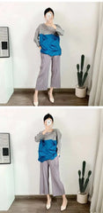 Luxury Pleated Geometric Top