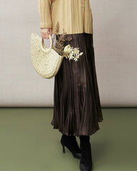 Luxury Plissé Crinkled Skirt