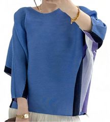 Luxe Plissé Dolman-Sleeve Top