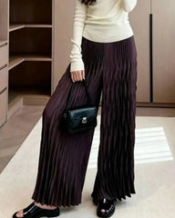 Plisse Fluid Wide-Leg Pant