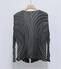Luxe Pleated Geometric Cardigan