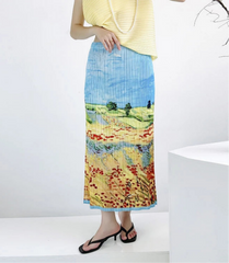 Luxury Plissé Pull-on Skirt
