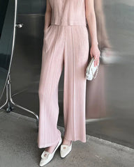 Fluid Pleat Wide-Leg Pants