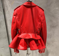 Luxury Sheepskin Peplum Jacket