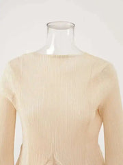 Peplum Pleated Top & Skirt Set