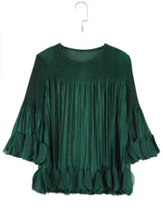 Luxury Plissé Ruffle Blouse
