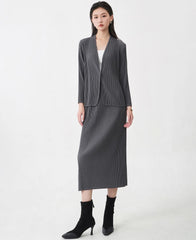 Premium Pleats Skirt Suit Set