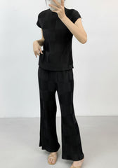 Luxury Petite Plisse Pant Suit