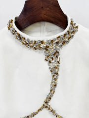 Embellished Cape Overlay Dress