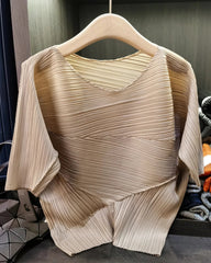 Luxury Sculptural Pleated Top