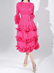 Luxury Plissé Pleated Cocktail Dress