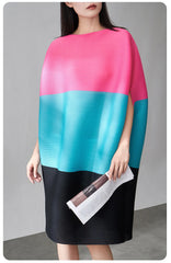 Luxury Pleated Batwing Dress