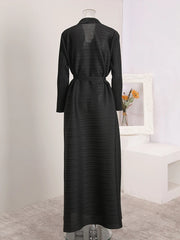 Truly Pleated Stretchy Long Coat