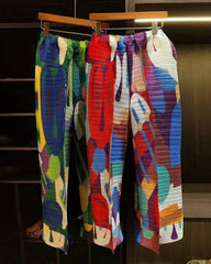 Multicolor Palazzo Pleated Pants