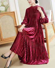 Luxury Velvet Plissé Dress