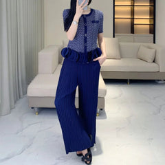 Pleated Pull-On Trousers & Jacket