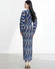 Luxury Pleated Balloon Sleeve Dress