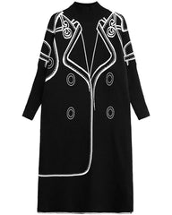 Oversized 3D Graphic Knit Dress