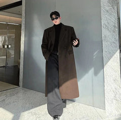 Men’s Warm Designer Wool Blend Trench Coat