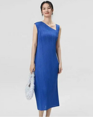Luxury Asymmetric Pleated Dress