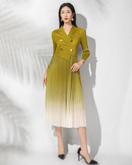 Elegant Plissé Ombre Dress