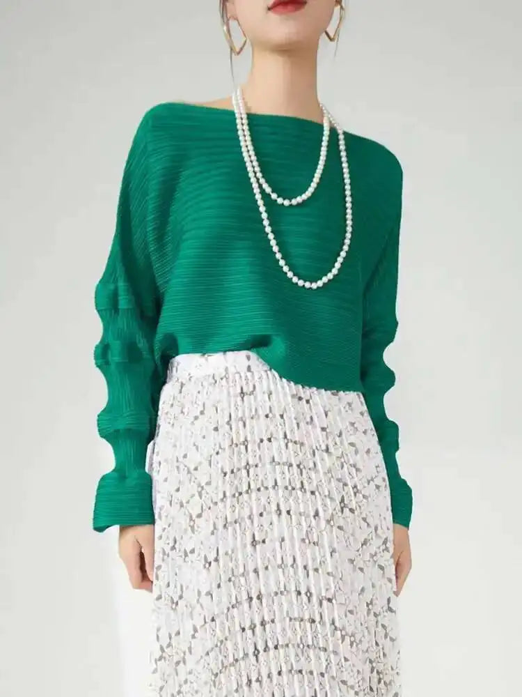 Luxury  Accordion Pleats Blouse