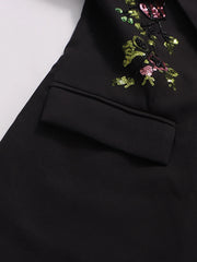 Luxury Floral & Sequin Blazer