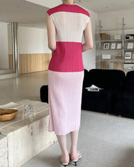 Lightweight Plissé Sleeveless Dress