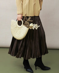 Luxury Plissé Crinkled Skirt