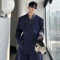 Men's Modern-Fit Oversized Stripe Suit Set